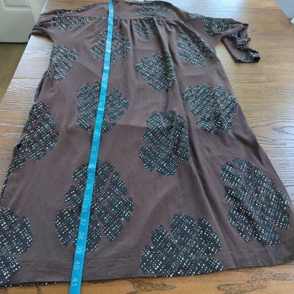 Masai Copenhagen Shift Dress Women’s Large Brown Black Floral Print Long Sleeve - Picture 16 of 16